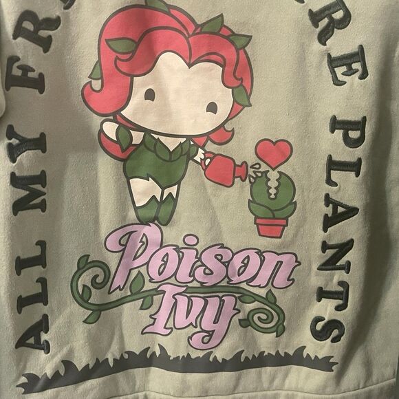 DC Comics Batman Poison Ivy Chibi Plant Friends Crewneck Size XS RARE - Picture 14 of 16